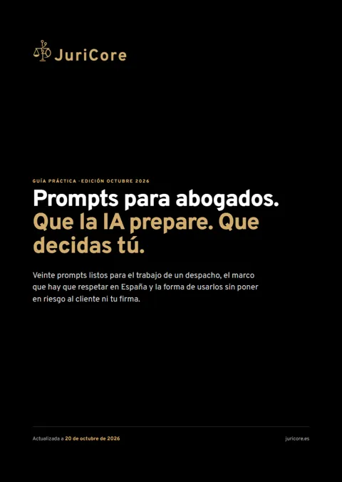 Portada de la guía «Prompts para abogados», edición octubre de 2026